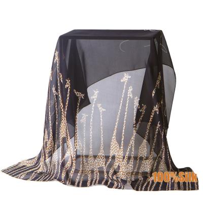 China Square Animal Printed Scarf Silk Chiffon Square Scarf for sale