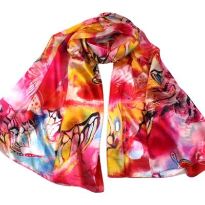 China Wholesale Women Silk Hijab Scarf Shawl Square Chiffon Scarves Ladies for sale