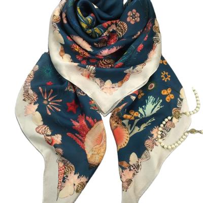 China Square Hangzhou Hot Selling Custom Scarf Shawl Bandana 100% Silk Scarf With High Quality for sale