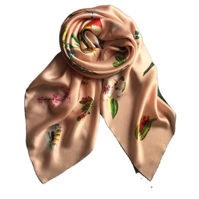 China Wholesale new arrival square flower silk scarf for women for sale