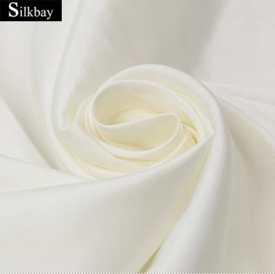 China White 12mm Organic Nature Silk Fabric Silk Cotton Twill Fabric for sale