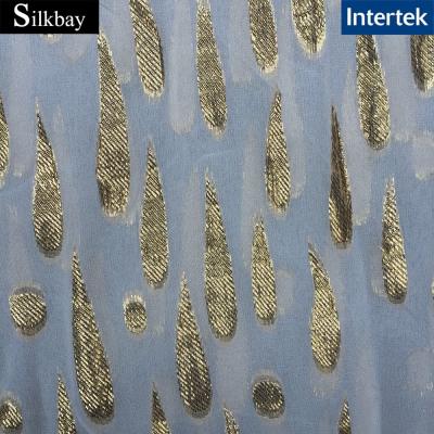 China Metallic high quality ply silk metallic fabric for dress for sale