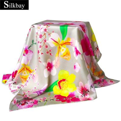 China Manufacture Square New Arrival Wholesale Print Printing Silk Scarf Factory For Women for sale