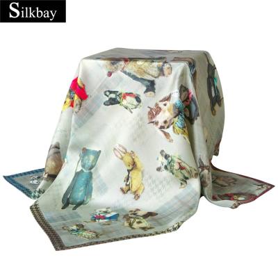 China New arrival hot sale high quality fashionable square stock pure silk scarf with low price for sale