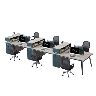 China School Expandable 6 Person Office Workstation Staff Table Computer Workstation Office Desk Furniture for sale