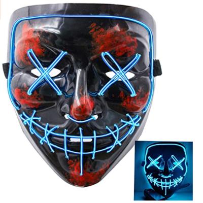 China PVC 10pcs Per Package Halloween Mask Cosplay LED Costume Scary Mask With Remote Control Switch For Halloween Festival Party for sale