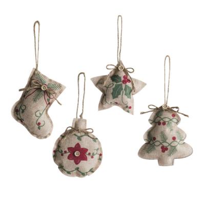 China Christmas Tree Decoration Ornaments Hot Sales CMAS BURNY PRINT ORNAMENT ASTD With Red Flower Cherry Printing Christmas Tree Decoration for sale