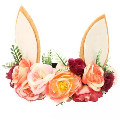 China Fabric Bunny Ears Easter Headband Bunny Easter Headband Bunny Rose Easter Headbands for sale