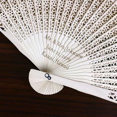 China China Customized Promotion Gift Wedding Party Favor Gift Wooden Hand Carved Fans for sale