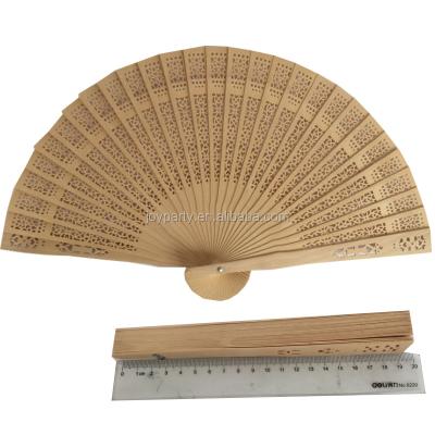 China China Wedding Favors Chinese Carved Perfume Sandalwood Folding Hand Fan for sale