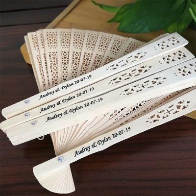 China China Customized Promotion Gift Wedding Favor Gift Printing Wooden Hand Fans for sale