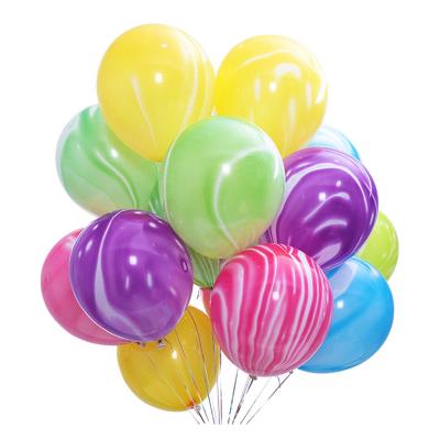 China Gift Toy Wholesale Cheap Wedding Birthday 10 inch round helium latex agate multicolor marble balloon for sale