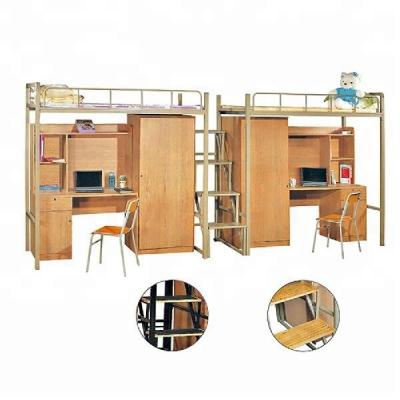 China Wooden Dormitory Bed College Apartment Bunk Bed Dormitory Bunk Bed with Desk and Wardrobe (BD-16) for sale