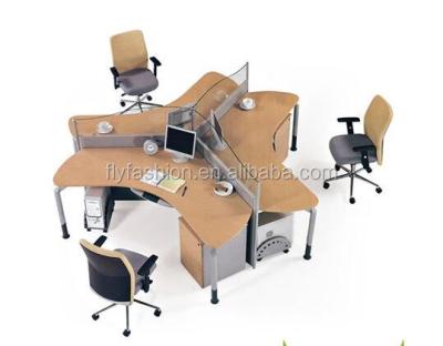 China Modern PANEL Office Workstation For 3 Person Office Workstation Clover for sale