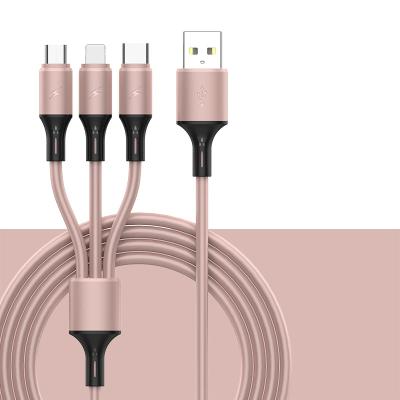 China Camera YJ MODE 3 in 1 Liquid Silicone USB Cable Fast Charger Cable for iPhone Charging Micro USB/Type-C for sale