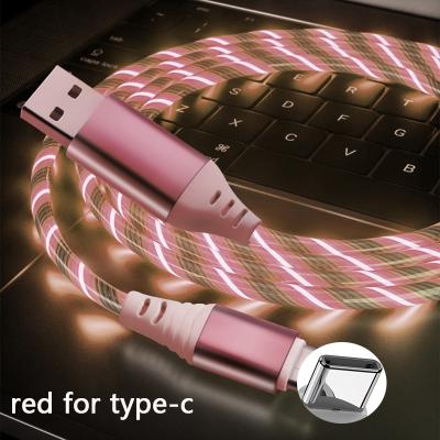 China Speed ​​Data Cable Light Micro Cable LED USB Fast Charging Overflowing Charging Cable For Type-C Huawei Xiaomi iPhone Charger Samsung Cable for sale