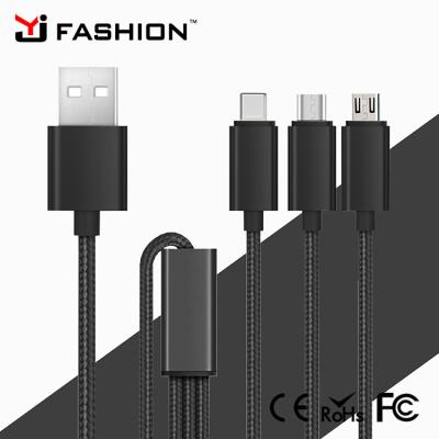 China Camera Yijiashishang Brand High Quality Micro USB Cable 3 in 1 Multi Cable USB Charging Charging Cable for sale