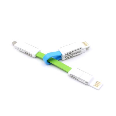 China Support USB C to USB Multi Color Key Chain Micro USB Charging Cable 3 in 1 Magnet USB Cable for Android and USB Type C for sale