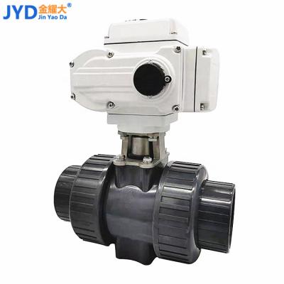 China DN50 DN80 2 Inch 3inch 2 Overall Port DN50 DN80 2 Inch 3inch 2 Inch 2 Inch 12V PVC Real Union Full Motorized Motorized Ball Valve for sale