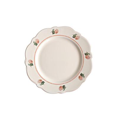 China Sustainable Dish Cheap Stock New Product Delicate Hand Painted Ceramic Tableware Beige for sale