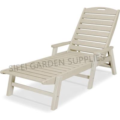 China Durable HDPE Plastic Wooden Beach Couch Bench Lounge Chair for sale