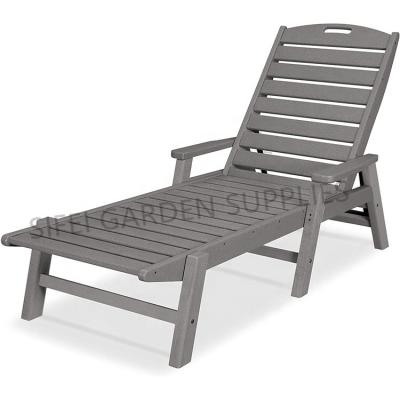 China Plastic Wooden Beach Lounger Durable Outdoor Furniture for sale