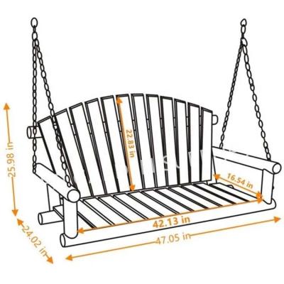 China Outdoor Porch Weather Furniture Wooden Swing Two Seat Outdoor Patio Swing for sale