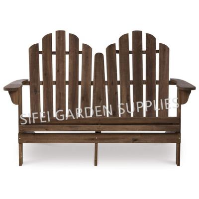 China Modern Garden Chair Wood Patio Lover Double Chairs for sale