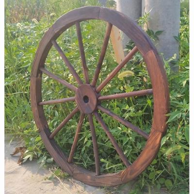 China Garden Decoration Christmas 30 Inch Wheel Wooden Bar Decoration for sale