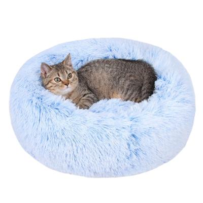 China 2021 Round Winter Pet Bed Pet Mat Pet Mat Products Sustainable Soft Plush Beds Round Pet Bed for Dogs and Cats for sale