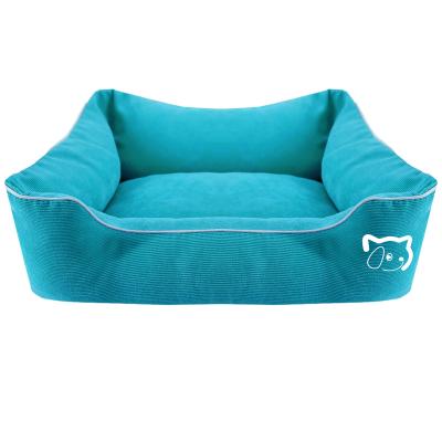 China Wholesale Hot Viable Customized Warm Square Pet Mattress Sofa Comfortable Soft Plush Pet Bed Square Dog Bed for sale