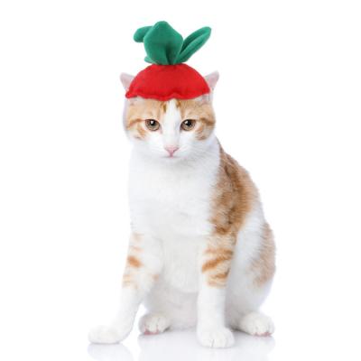 China Viable in Strawberry Current Wholesale Funny Headwear Green Leaf Headdress Pet Supplies Pet Cat Dog Halloween Hat for sale