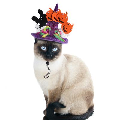 China Factory Viable Wholesale Viable Pet Headdress Dog Cat Dog Halloween Hat Pumpkin Shape Headgear Pet Funny Halloween Pumpkin Hat for sale