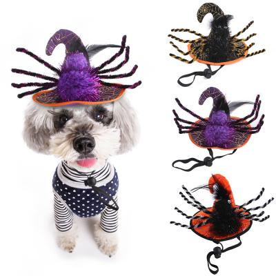 China Factory Supplies New Pet Headdress Halloween Cat Headdress Spider Hat Funny Dog Headwear Viable Funny Pet Halloween Hat for sale