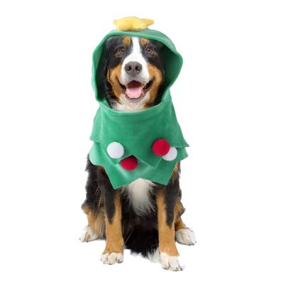 China Creative Viable Wholesale Christmas Overalls Pet Factory Christmas Tree Shape Clothes Hat Dog Pet Apparel for sale