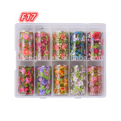 China Factory High Quality 3D Laser Beauty Flower Nail Sticker Nail Decoration Nail Art Transfer Foil Eco-friendly for sale