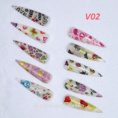 China New Hot Fashionable Colorful Glitter DIY Nail Art 4x100cm Holiday V02 Nail Foil Stickers for sale