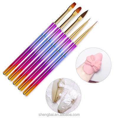 China Nail Dotting Pen OM 5 Pcs/Set Nails Tools Mixed Color Brush Drawing Colored Metallizing Nail Art Dotting Pen for sale