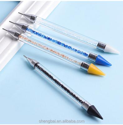 China Nail Dotting Drawing Nail Art Dot Pen Double OM Nail Pen Tool Decoration Pencil Brush Pencil Wax Lead Steel Nail for sale