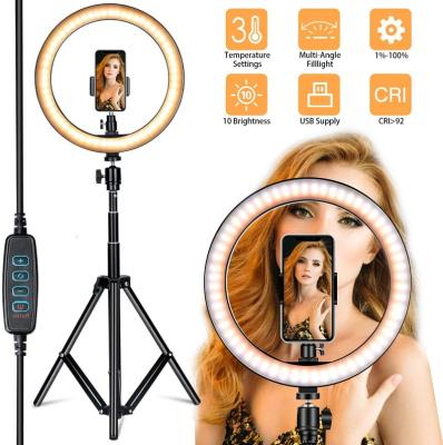 China Mini 6 inch/8 inch/10 inch/12 inch dimmable portable rechargeable makeup led ring light lamp set for sale