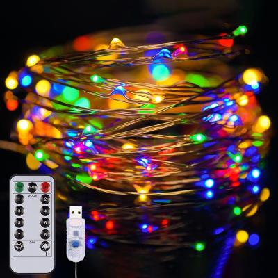 China Remote Control Led Christmas Decoration String Lights Tree String Lights Indoor Outdoor Smart Plug 12m USB Lights for sale