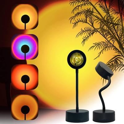 China Modern Bedroom USB RGB Sunset Lamp Sun Rainbow Sunset Projector Lamp Night Light Led Projection Atmosphere Sunset Lamp floor for sale