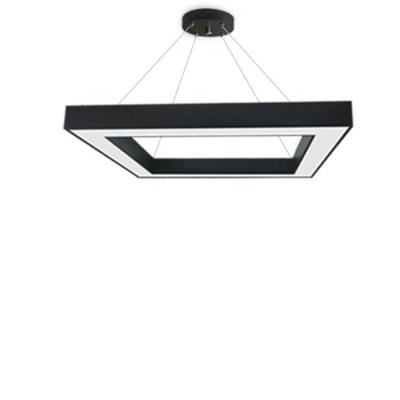 China Contemporary Metal Black Red Aluminum Frame Square Bedroom Home Decor Lights Modern Nordic Ceiling Pendant Lamp for sale