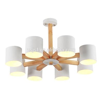 China Unique Art Modern Black 3 White Modern Nordic Wooden Chandelier 6 8 Head Hotel Bar Restaurant Bedroom Living Room Dining Room for sale