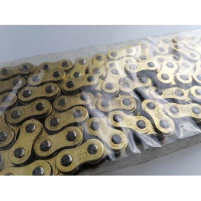 China Gold 428H 520 Motorcycle Good Quality Durable Motorcycle 420 428 Flexible Plating Chain for sale