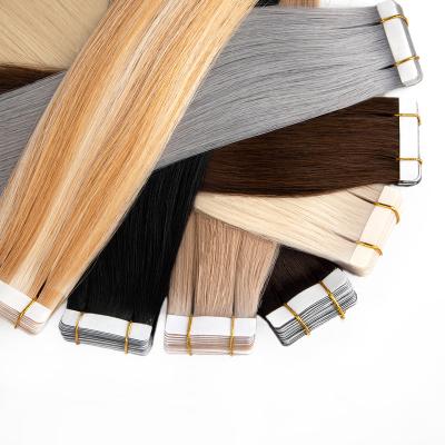 China Different Color Wave Tape Silky Straight Hair Extensions 100% Real Human Hairsticker Tape On Hair Extension for sale