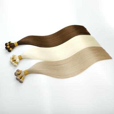 China Wholesale Hot Selling 100 Full Cuticle Silky Straight Wave Brazilian Hair Hand Tied Hair Weft Extension for sale