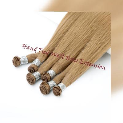 China Full Cuticle Remy Hand Tied Weft Hot Sale Silky Straight 100% Natural Soft Human Hair Handtied Wave Hair for sale