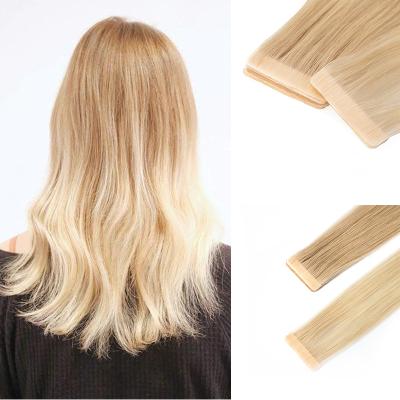 China Sobeauty Silky Straight Hair Natural System Wholesale Invisible Adhesive Seamless Tape In Hair Extension for sale