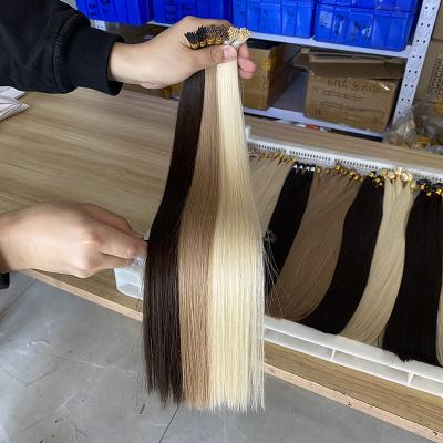 China Original Salon Grade 100% Virgin Silky Straight Wave Hair Pre Bonded I Tip Remy Human Hair Extensions for sale